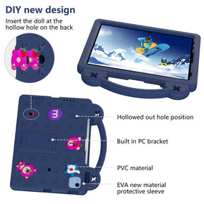 Strawberry iPad Case Shockproof with Handle Shoulder Strap for iPad 10th 2022-NavyBlue