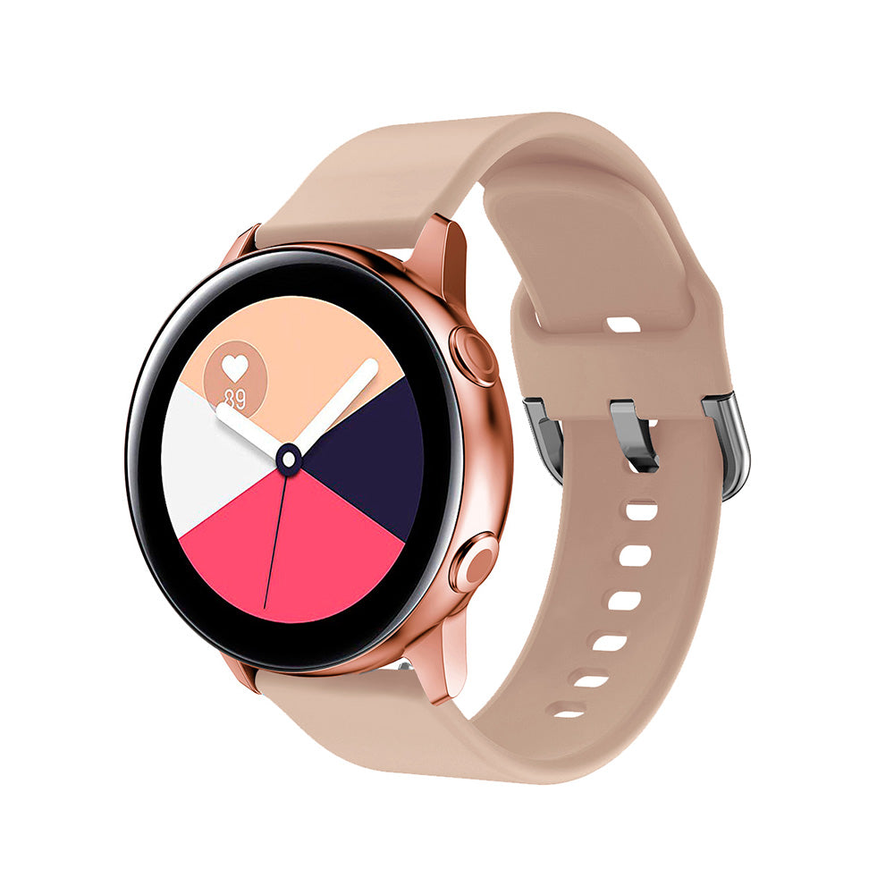 Soft Silicone Silver Square buckle Watch Band For Samsung Galaxy Watch 42/46mm Gear S3 Frontier/Classic(Flesh)