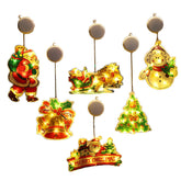 6Pcs Christmas Window Hanging Lights Decor for Xmas Party Showcase