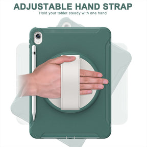 Tablet Case For iPad 10th with 360¡ã Kickstand/Hand Strap Shockproof-JadeGreen
