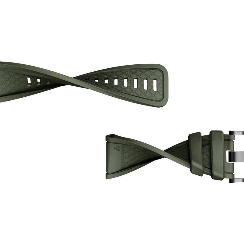 Soft Silicone Watch Strap For Garmin Fenix 2 Easy Fit 26mm Width Smart Watch Accessories Black Buckle-Army Green