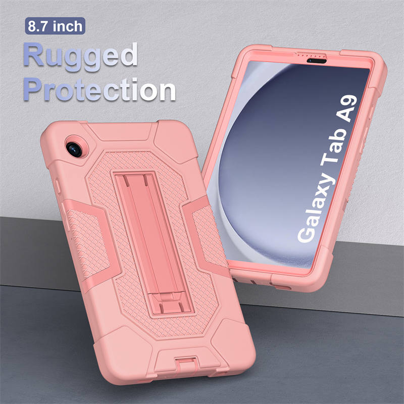 ShockProof Tablet Case with Stand for Samsung Galaxy A9 8.7 Inch-RoseGold