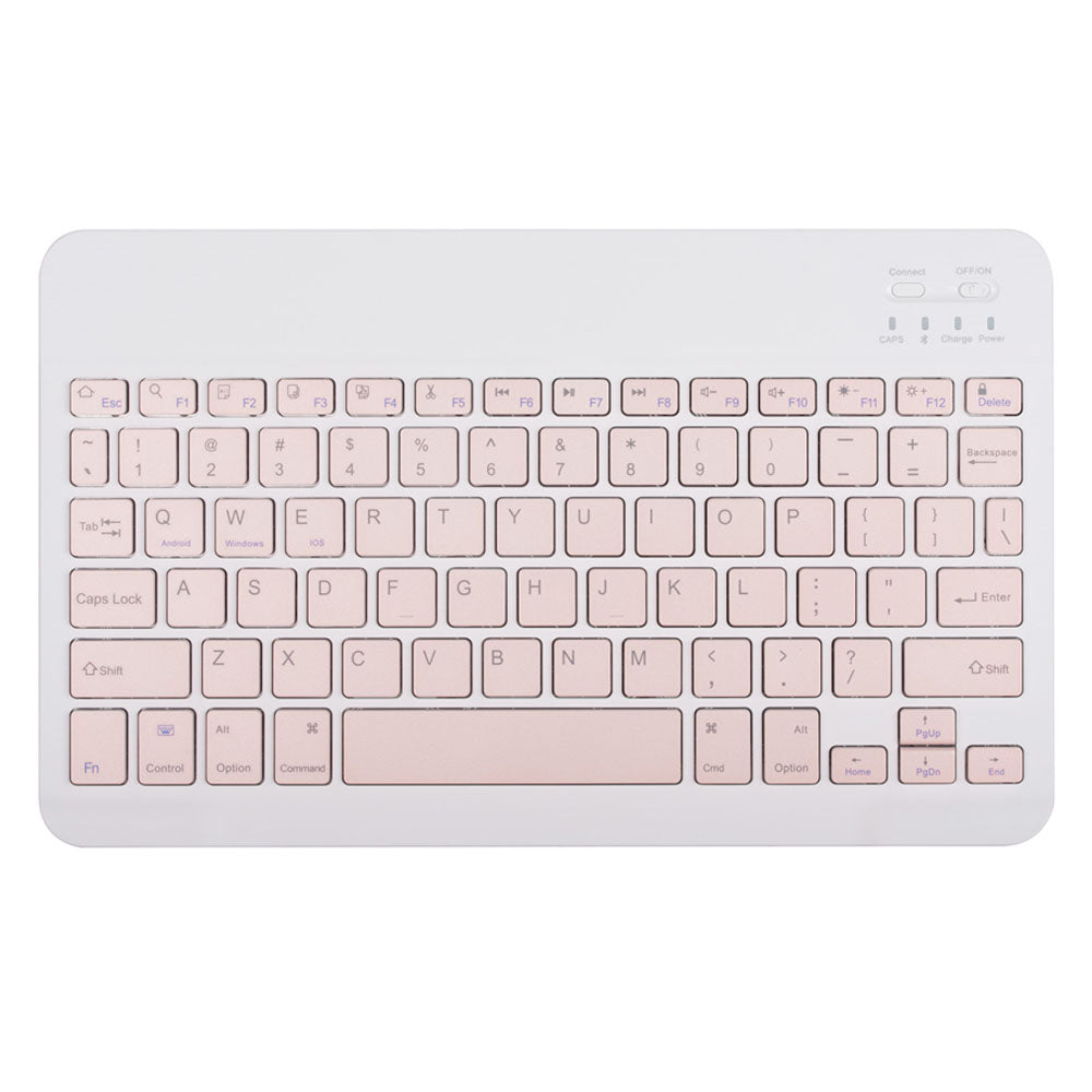 Keyboard Case For iPad Ultra Thin Full-Size Silent With Numeric Bluetooth Wireless Keyboard Pen Slot-Pink