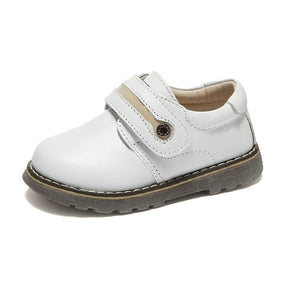 Toddler Boys Leather Loafers British Style Comfort Oxford Dress Shoes-White