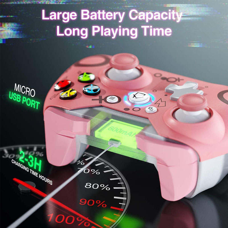 Wireless Controller with 2.4GHZ Adapter for Xbox One PS3-Pink