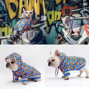 Pet Hoodie Dogs Cats Spring and Autumn Fashion Cozy Warm Cotton Sweatshirt