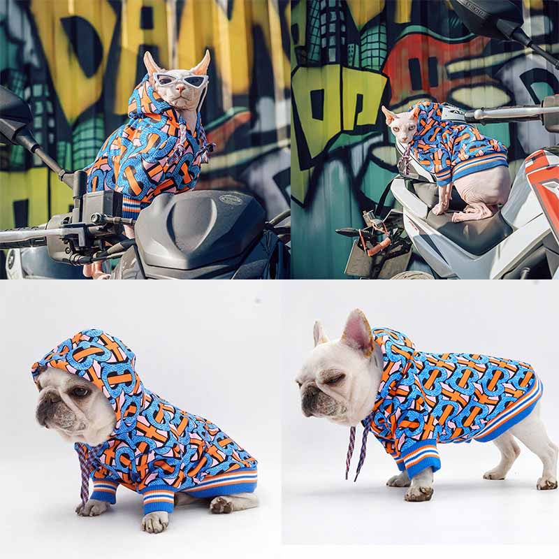 Pet Hoodie Dogs Cats Spring and Autumn Fashion Cozy Warm Cotton Sweatshirt