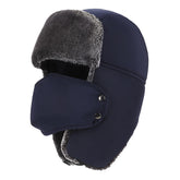 Winter Hats for Men Windproof Warm Hat with Ear Flaps for Skiing And Outdoor Riding-Velvet Navy