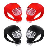 LED Bicycle Silicone Tail Light Kit Waterproof Mountain Bike Headlight 4 Pack Black Red