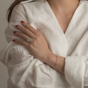 Simple Two Tone Ladies Finger Ring