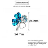 Pair of Four Leaf Clover Pin Brooch Womens Clothes Fashion Accessories-Peacock Blue