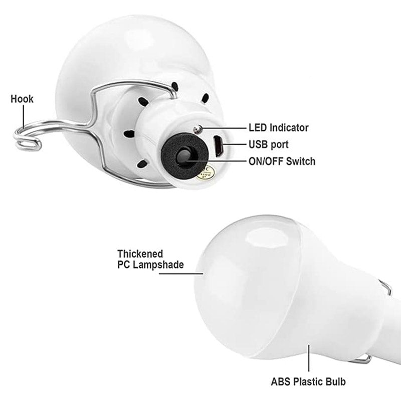 2Pack Solar Light Bulbs Portable Outdoor 110LM Tent Light