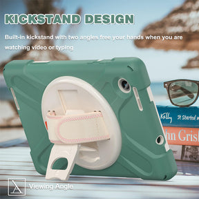 Tablet Case Heavy Duty with Swivel Stand for Lenovo Tab M8 4th Gen-Green