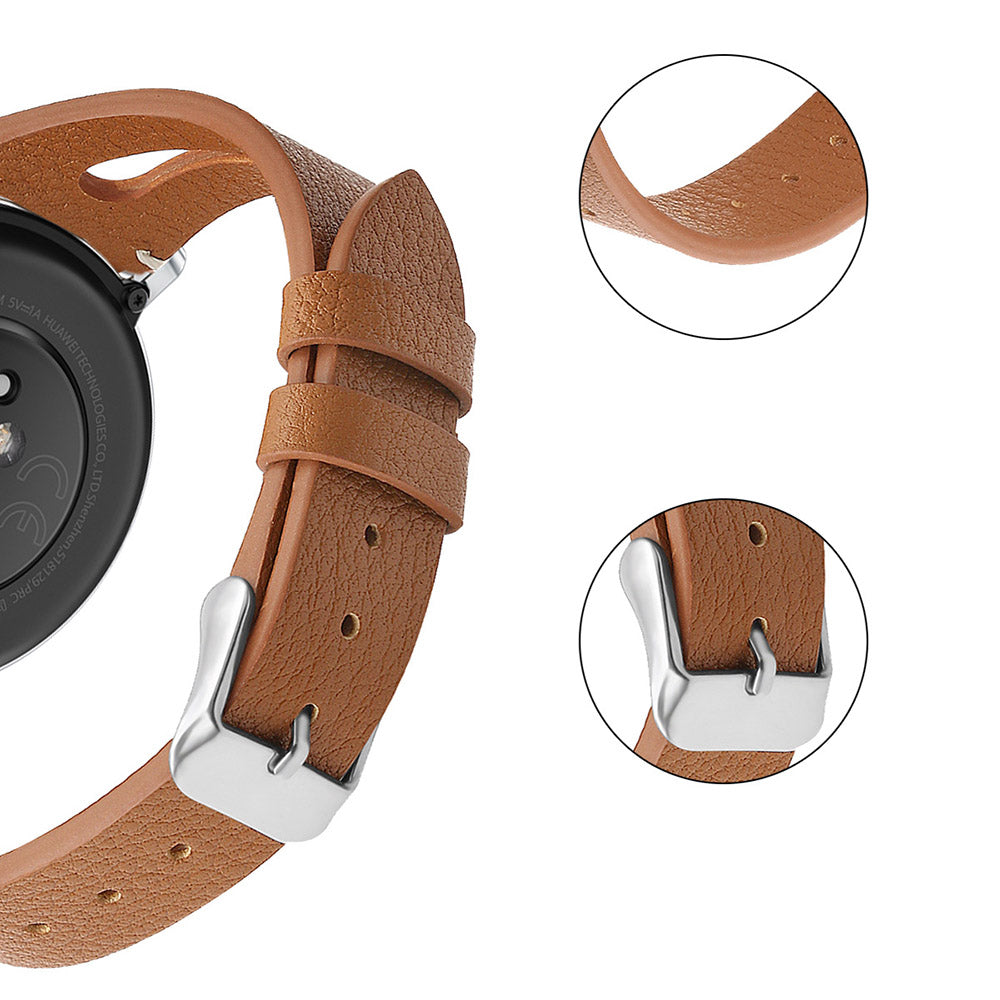 Leather Bands WIth Breathable Hole For Samsung S3/Galaxy Watch 46mm(Brown)