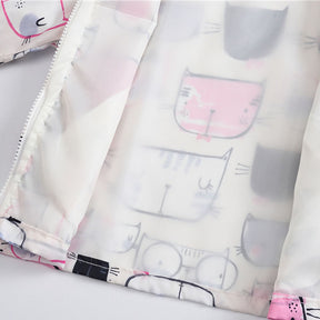 Boys Girls Cartoon Print Zip Lightweight Jacket Hooded Coats Casual Windbreaker-4