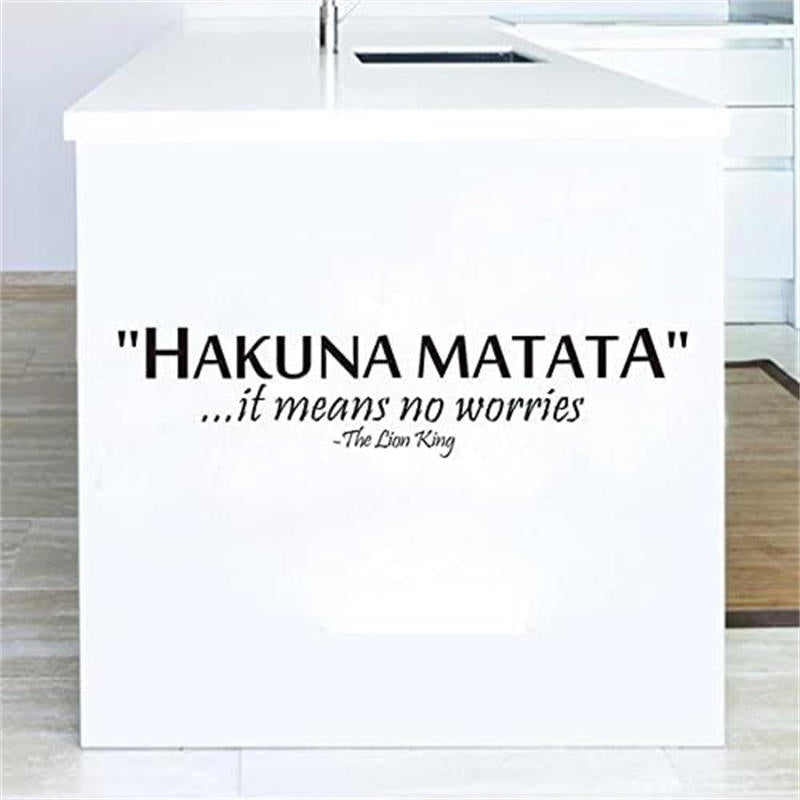 Removable Vinyl Quotes Saying Hakuna Matata Its Means No Worries Decals for Home Wall Stickers