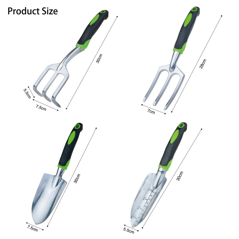 4 Pack Garden Tool Set Garden Hand Shovels Aluminum Alloy Garden Trowels with Ergonomic Rubberized Non-Slip Grip