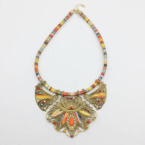 Multicolor Boho Necklace + Earrings Set For Women