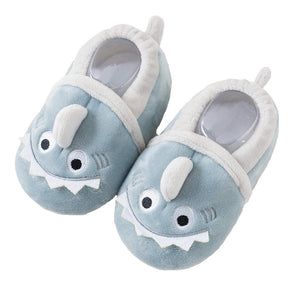 Toddler Baby Boys Girls Cute Shark Shoes Soft Anti-slip Winter Slippers-DarkBlue