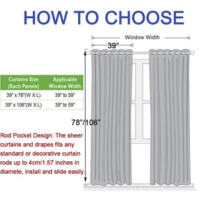 2 Panels Sheer Curtains Rod Pocket Willow Leaves Print for Living Room-Blue