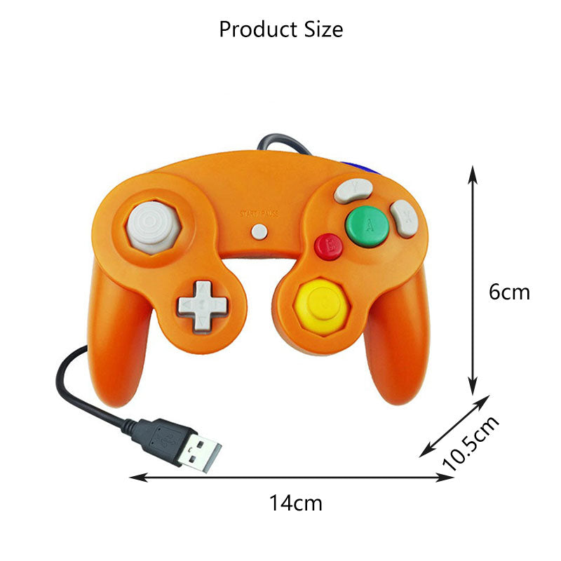 Classic Wired Controller Gamepad for Wii NGC PC MAC-Orange