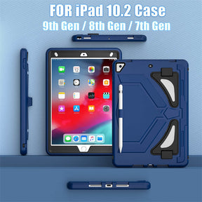 Tablet Case Kids Friendly with Pencil Holder for iPad 11 2020/2021/2022-NavyBlue