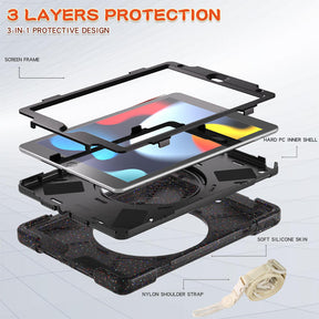 Multifunctional Tablet Case with Handle Grip/Pencil Holder for iPad 10.2 inch