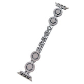 Shiny Watch Strap with Rhinestone Metal Link Band for Apple watch-Silver