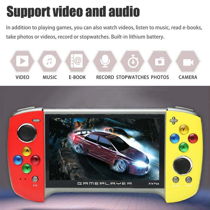 5.1 in Retro Handheld Video Game Console Built-in 10000+ Games for Camera Video-Red