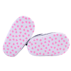 Infant Canvas Soft Sole Anti-Slip Sneakers Toddler Love Print Shoes For Boys Girls-Pink