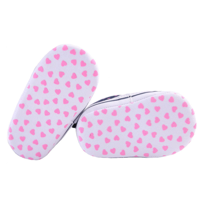 Infant Canvas Soft Sole Anti-Slip Sneakers Toddler Love Print Shoes For Boys Girls-Pink