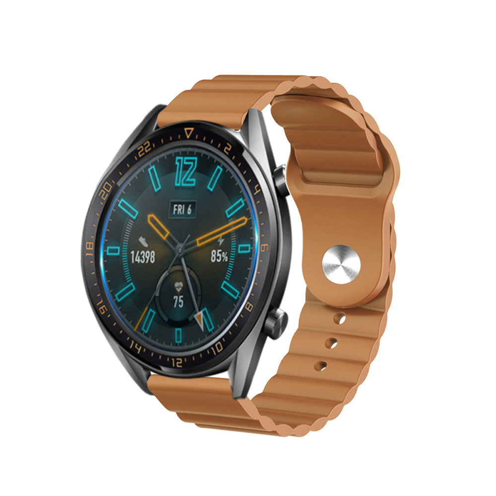 Wave Style Silicone Watch Band For Samsung Galaxy Watch 42/46mm Gear S3 Frontier/Classic(Ginger)