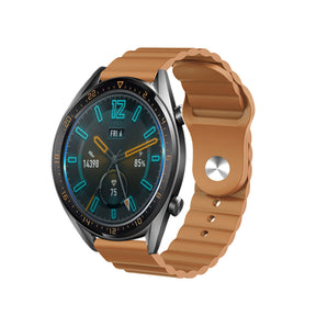Wave Style Silicone Watch Band For Samsung Galaxy Watch 42/46mm Gear S3 Frontier/Classic(Ginger)