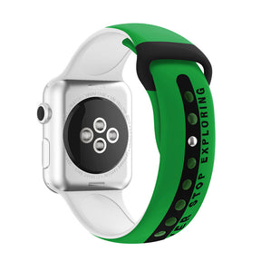 Sports Band Soft Silicone Breathable Waterproof for Apple Watch-Green1