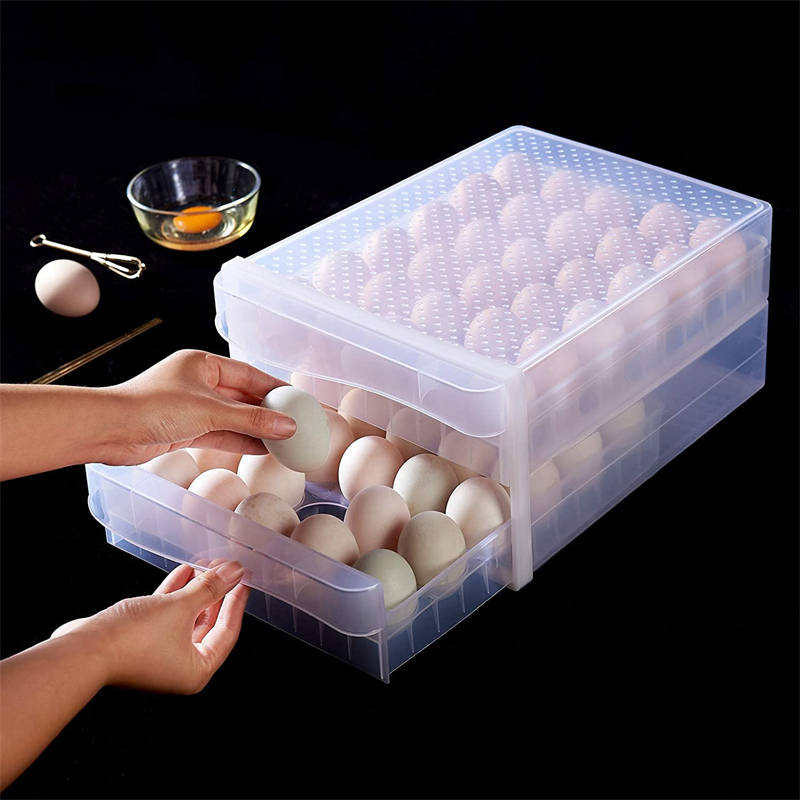 60 Grid Large Capacity Egg Holder Fresh Storage Box for Fridge Multi-Layer Chicken Egg Storage Container