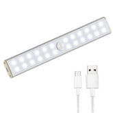 LED Closet Light 24-LED Rechargeable Motion Sensor White Light Bar for Stairs Wardrobe Kitchen Hallway (1 Pack)