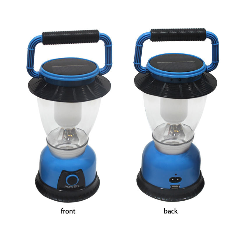 Solar LED Camping Light Dimmable Water-Resistant Lantern for Emergency-Blue