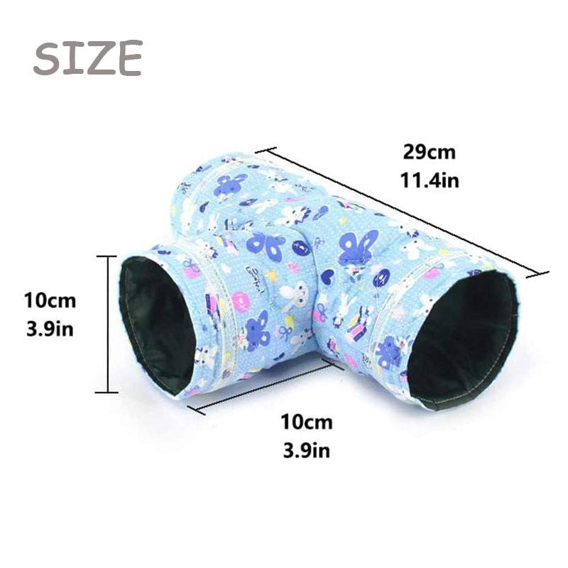 Guinea Pig Tunnels and Tubes Collapsible 3 Way Hideout-Blue Bunny