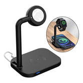 2-in-1 Wireless Charger 15W Fast Charging Phone Charger Stand for AirPods iWatch-Black