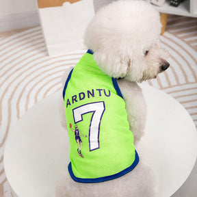 Dog Shirt Puppy Breathable Printed Mesh Jersey Vest T-Shirt Costume-Ardntu