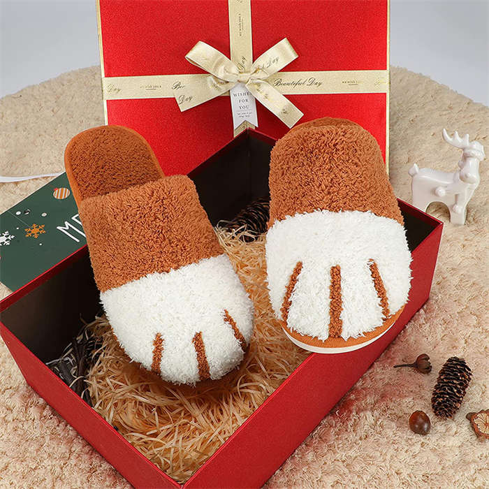 Memory Foam Unisex Slippers Comfortable Cute Animal Soft Shoes-Caramel