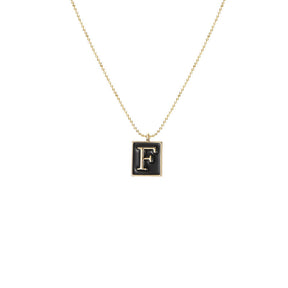 English Letters Oil Drop Pendant Necklace As Gift For Men Women-F