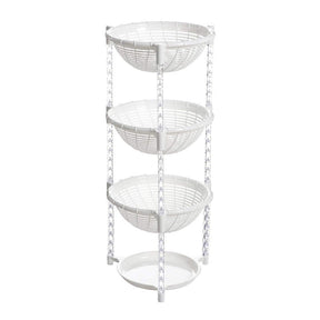 Stacking Fruit Basket Plastic for Kitchen Bathroom Organization-4 Tiers