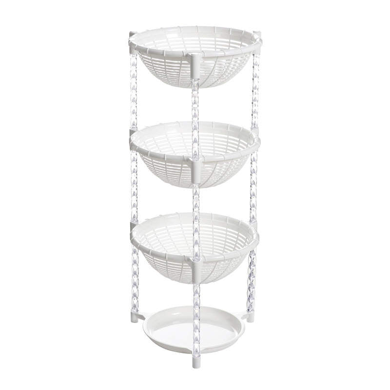 Stacking Fruit Basket Plastic for Kitchen Bathroom Organization-4 Tiers