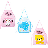 3 Pcs Baby Waterproof Cartoon Sleeveless Bib Art Smock-C