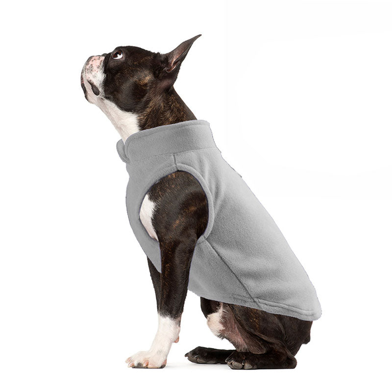 Dog Warm Vest Solid Color Pet Clothes for Small Medium Dogs and Cats-Grey