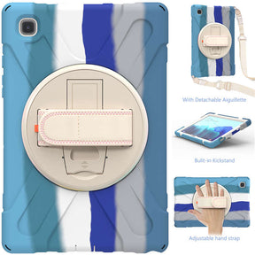 Samsung Tablet Case With Pencil Stand+Rotating Stand+Shoulder Strap For Tab A7 10.4 T500/T505/T507/T505N-Blue