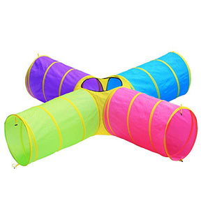 Kids Tunnel Pop Up Crawl Through Toy for Boys Girls Indoor Crawl Toy-Rainbow