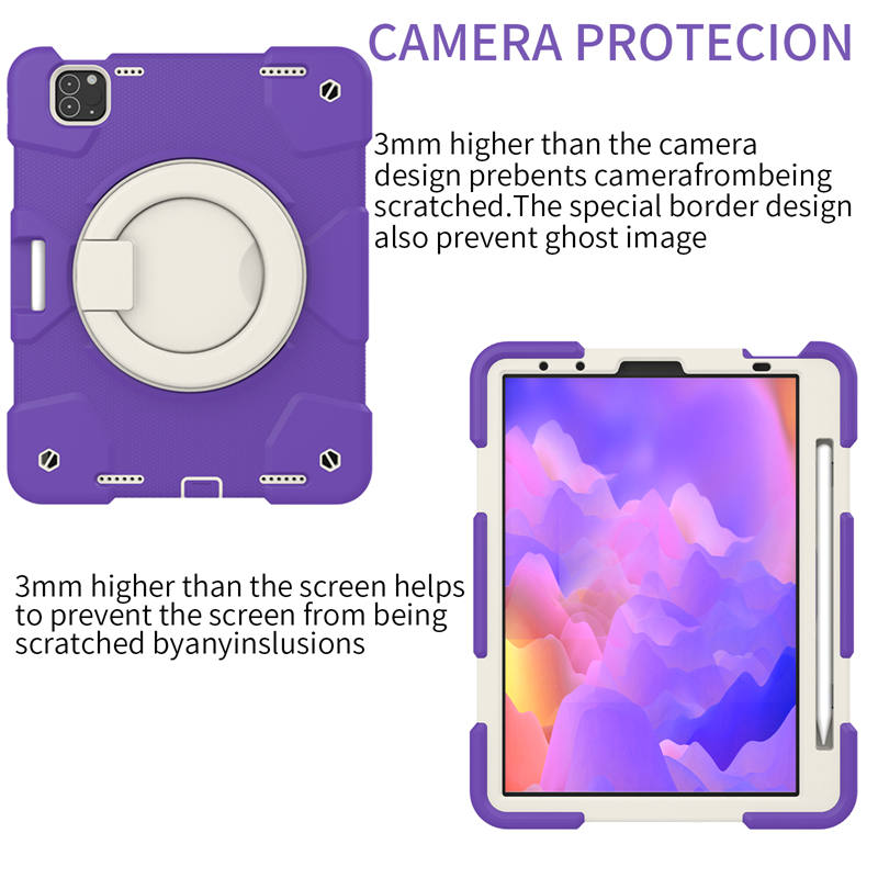 iPad Case For iPad Air 5 with 360¡ãSwivel Stand-Catharanthus Roseus