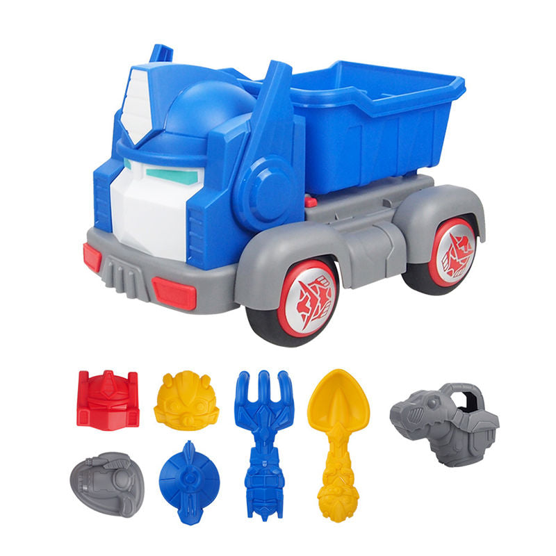 8 Pcs Kids Beach Toy Set with Large ATV Shovel for Beach Park-Blue